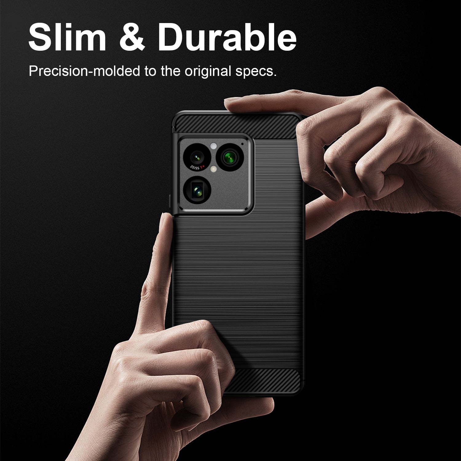 Sony Xperia 1 VIII Carbon Fibre TPU Case Slim Shockproof Cover Black