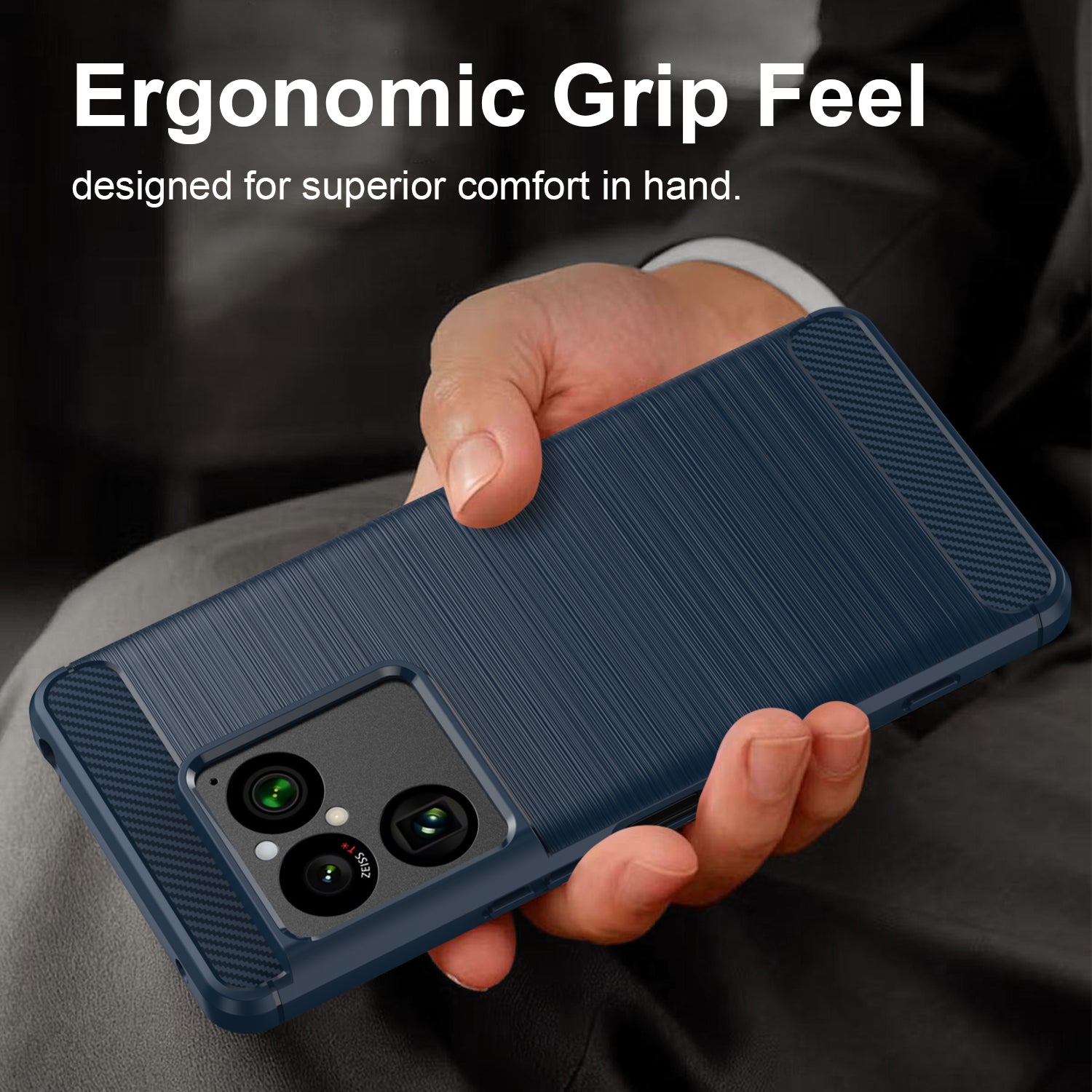 Sony Xperia 1 VIII Carbon Fibre TPU Case Slim Shockproof Cover Navy