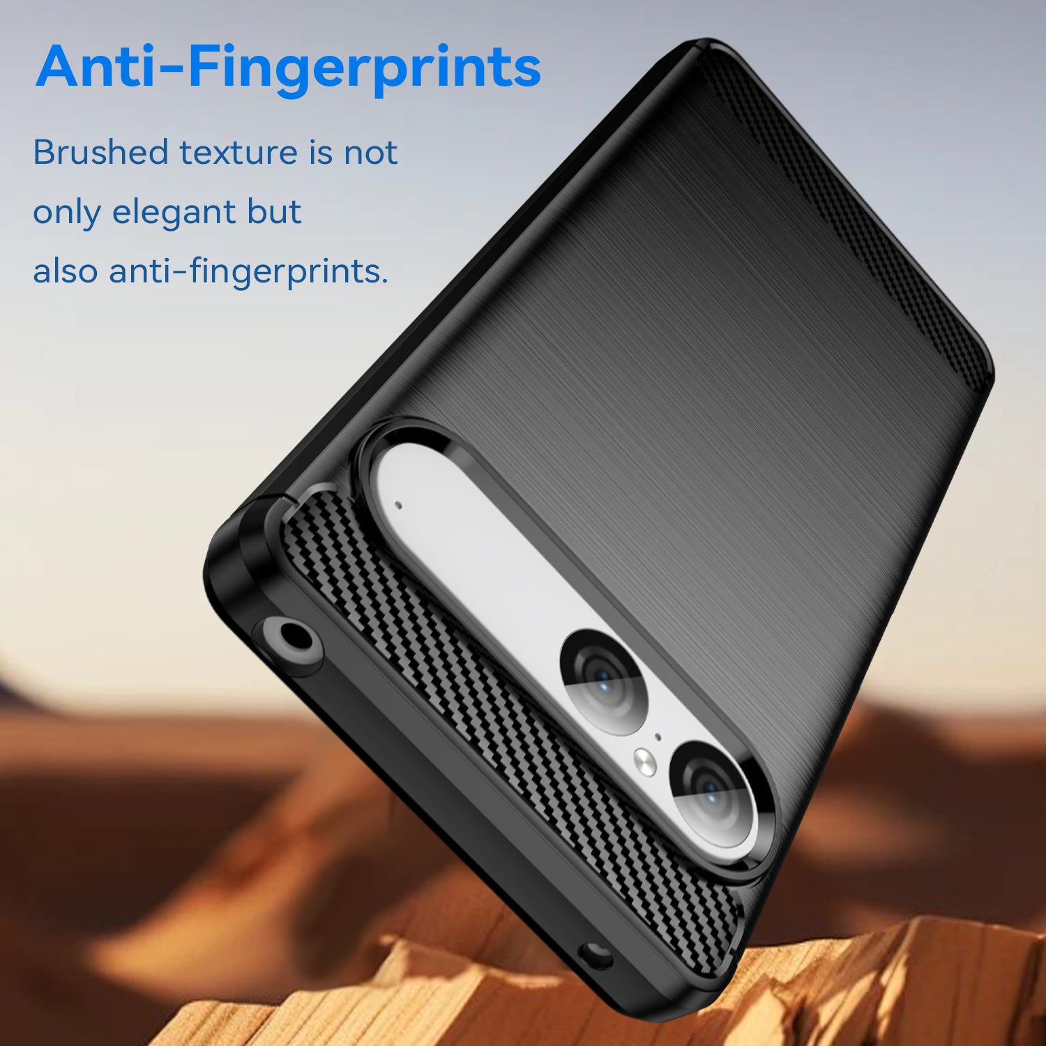 Sony Xperia 10 VII Carbon Fibre TPU Case Slim Shockproof Cover Black