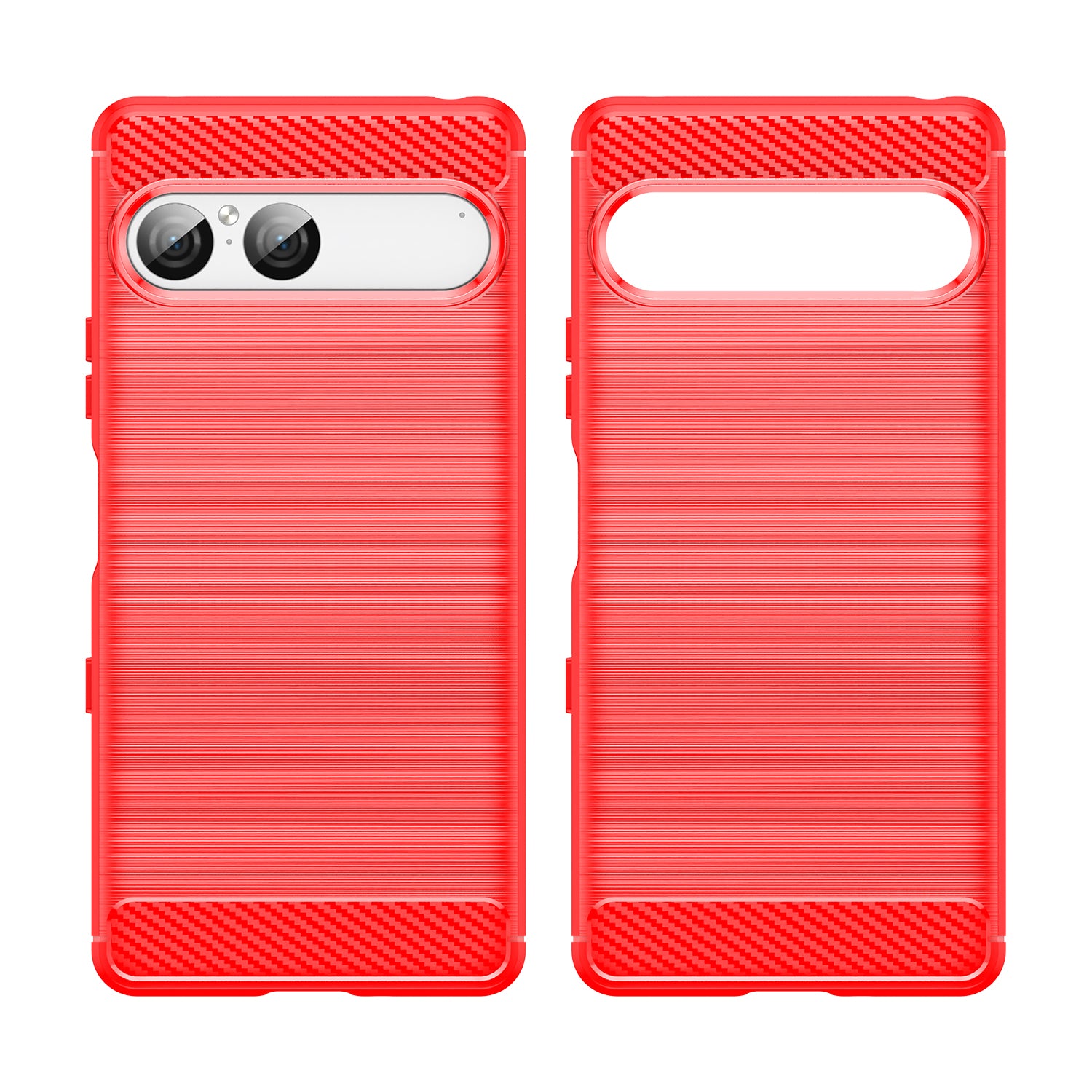 Sony Xperia 10 VII Carbon Fibre TPU Case Slim Shockproof Cover Red