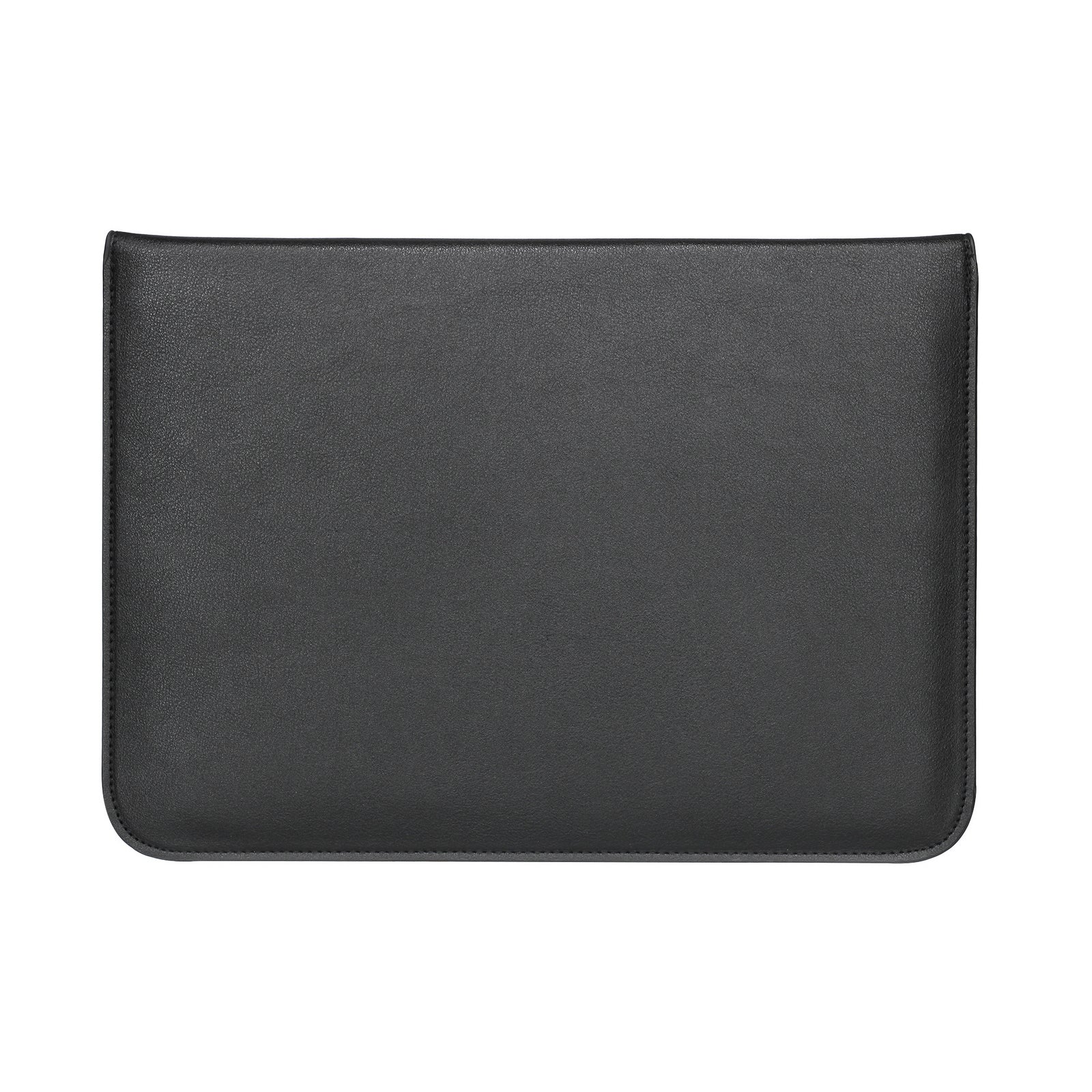 13-14" Laptop Sleeve with Foldable Stand - Premium PU Leather - Black