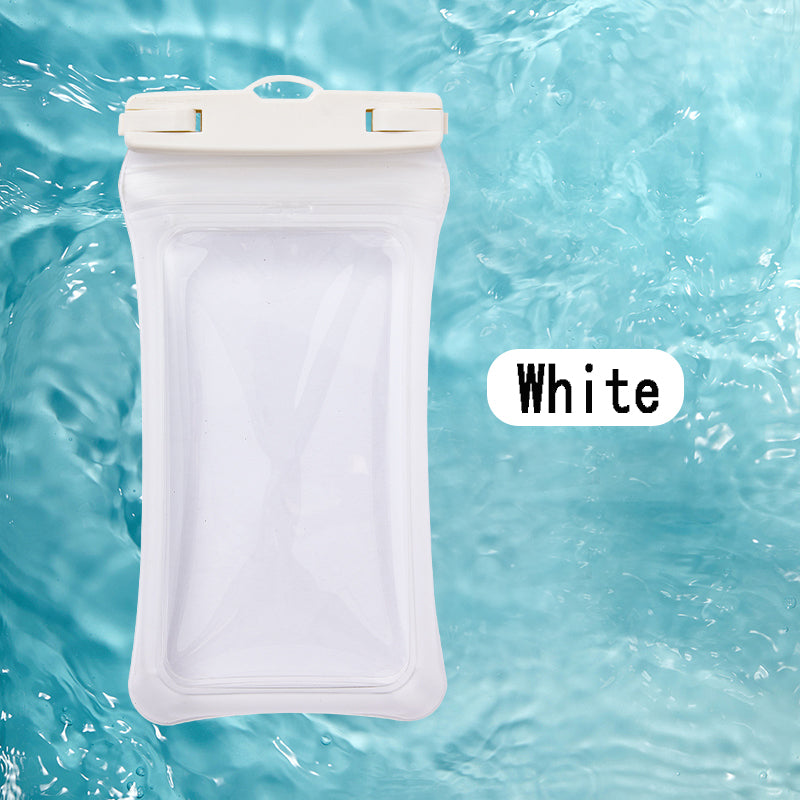 Universal 7.2" Waterproof Phone Pouch - Air Cushion, Strap - White