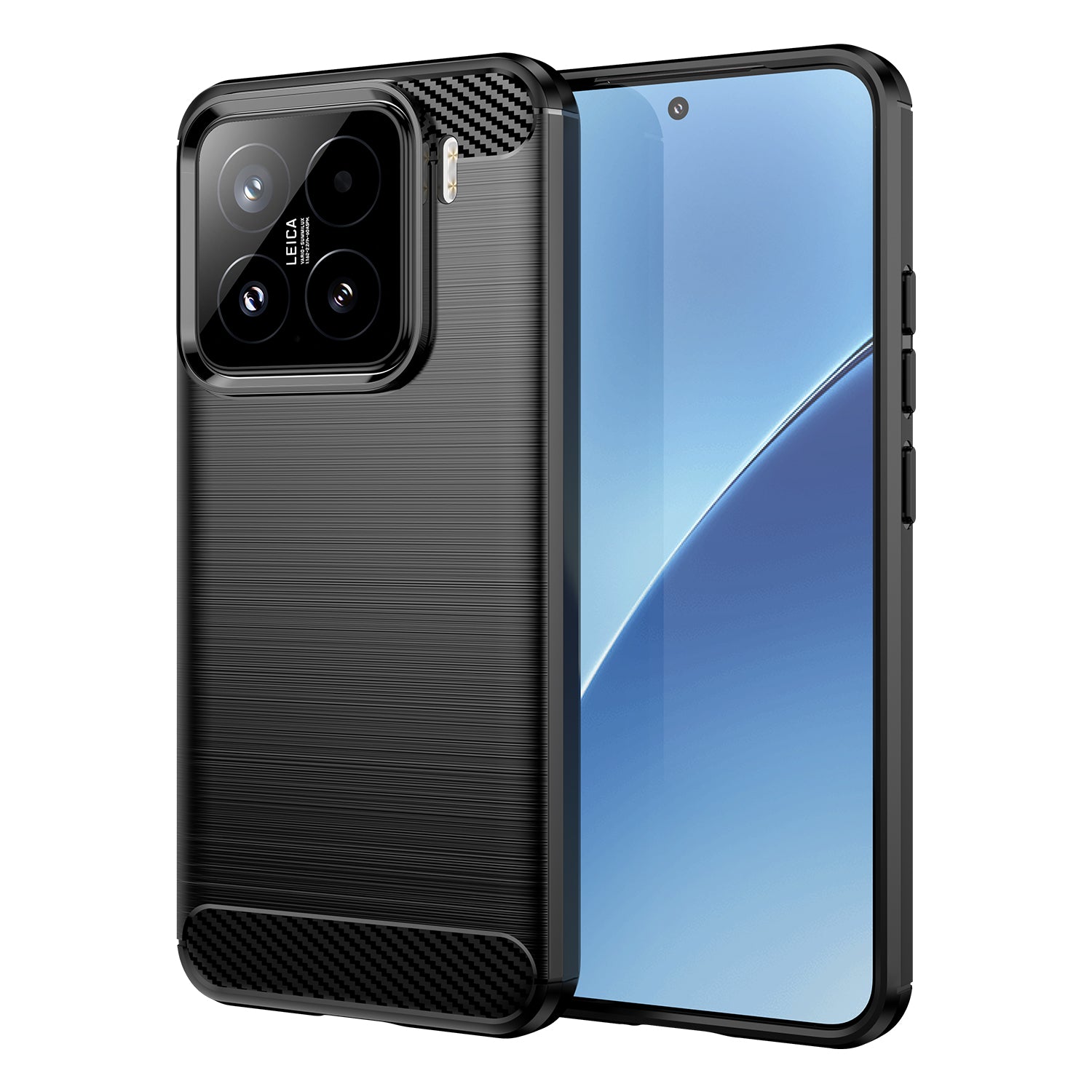 Xiaomi 15 Carbon Fibre TPU Case Slim Shockproof Cover Black