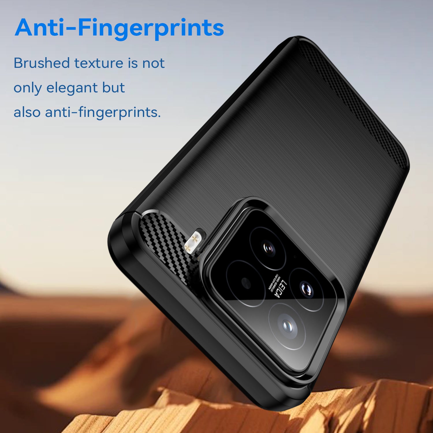 Xiaomi 15 Carbon Fibre TPU Case Slim Shockproof Cover Black