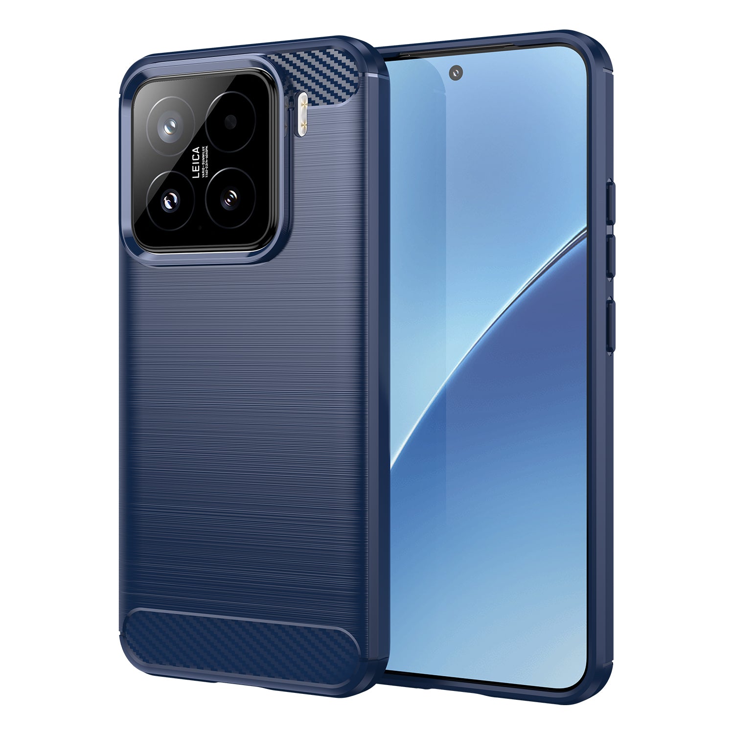 Xiaomi 15 Carbon Fibre TPU Case Slim Shockproof Cover Navy