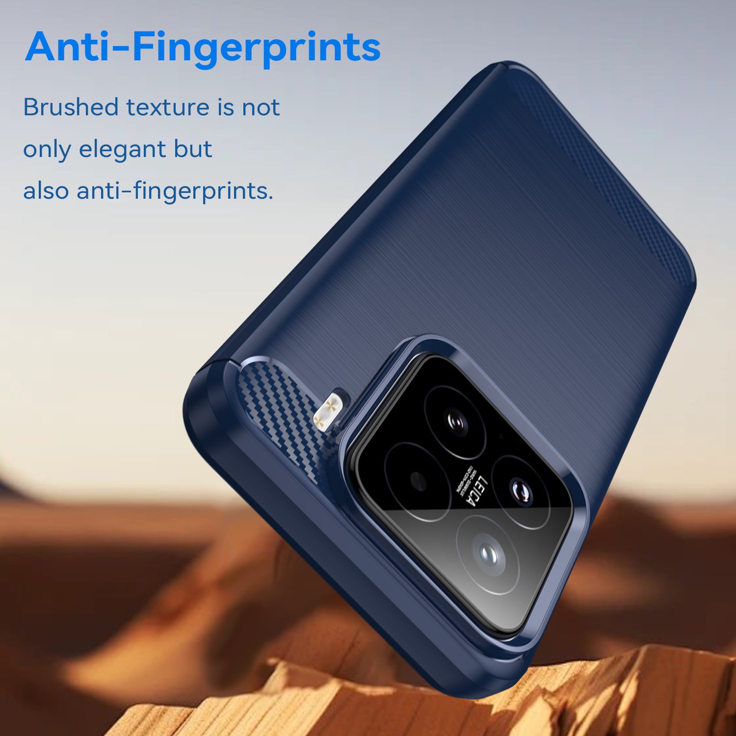 Xiaomi 15 Carbon Fibre TPU Case Slim Shockproof Cover Navy