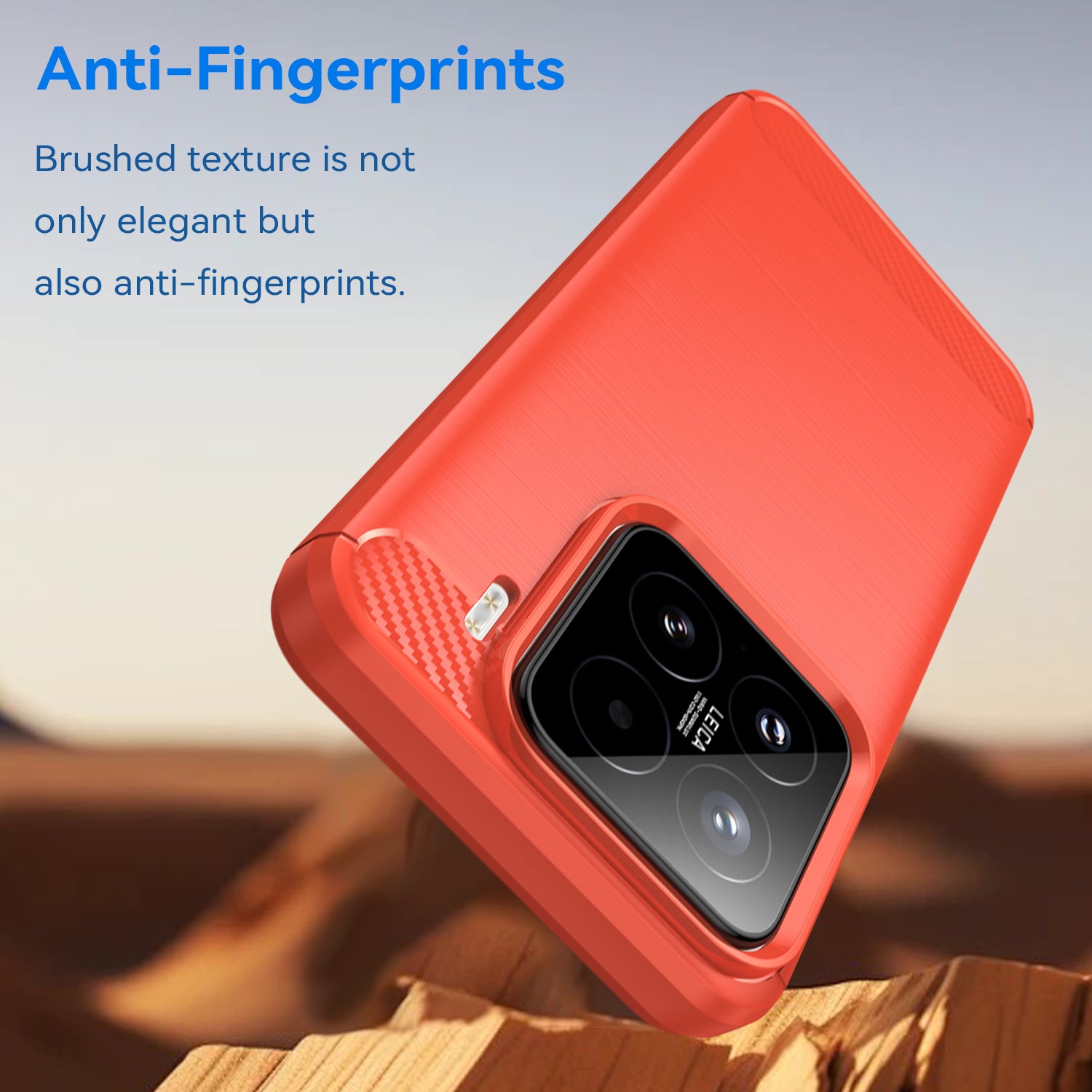 Xiaomi 15 Carbon Fibre TPU Case Slim Shockproof Cover Red