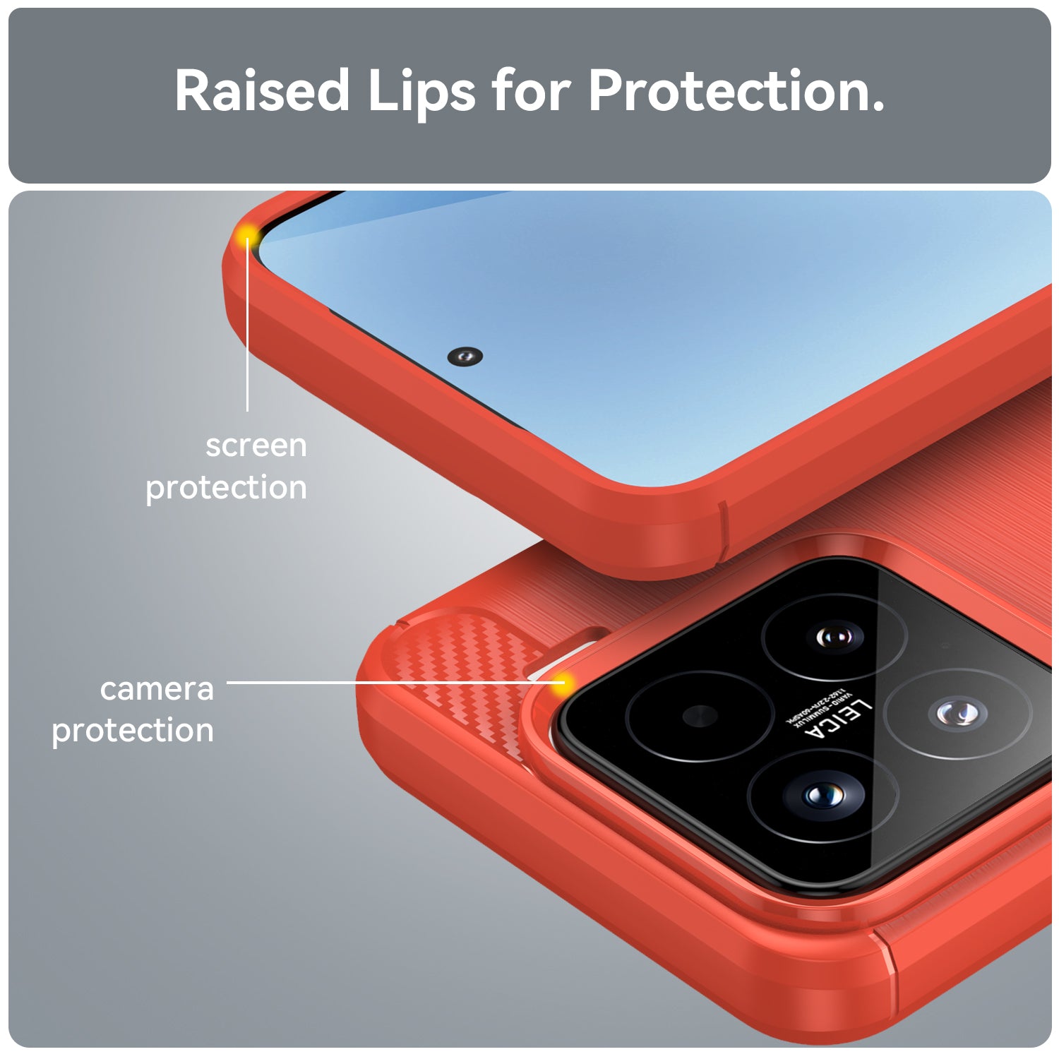 Xiaomi 15 Carbon Fibre TPU Case Slim Shockproof Cover Red