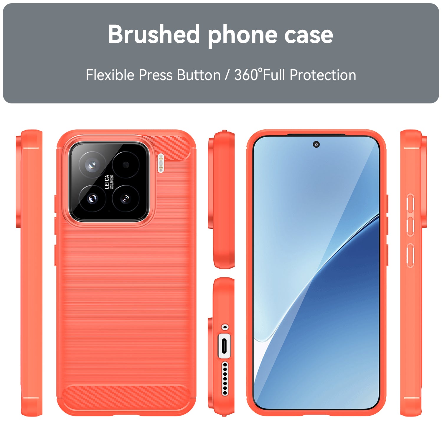 Xiaomi 15 Carbon Fibre TPU Case Slim Shockproof Cover Red
