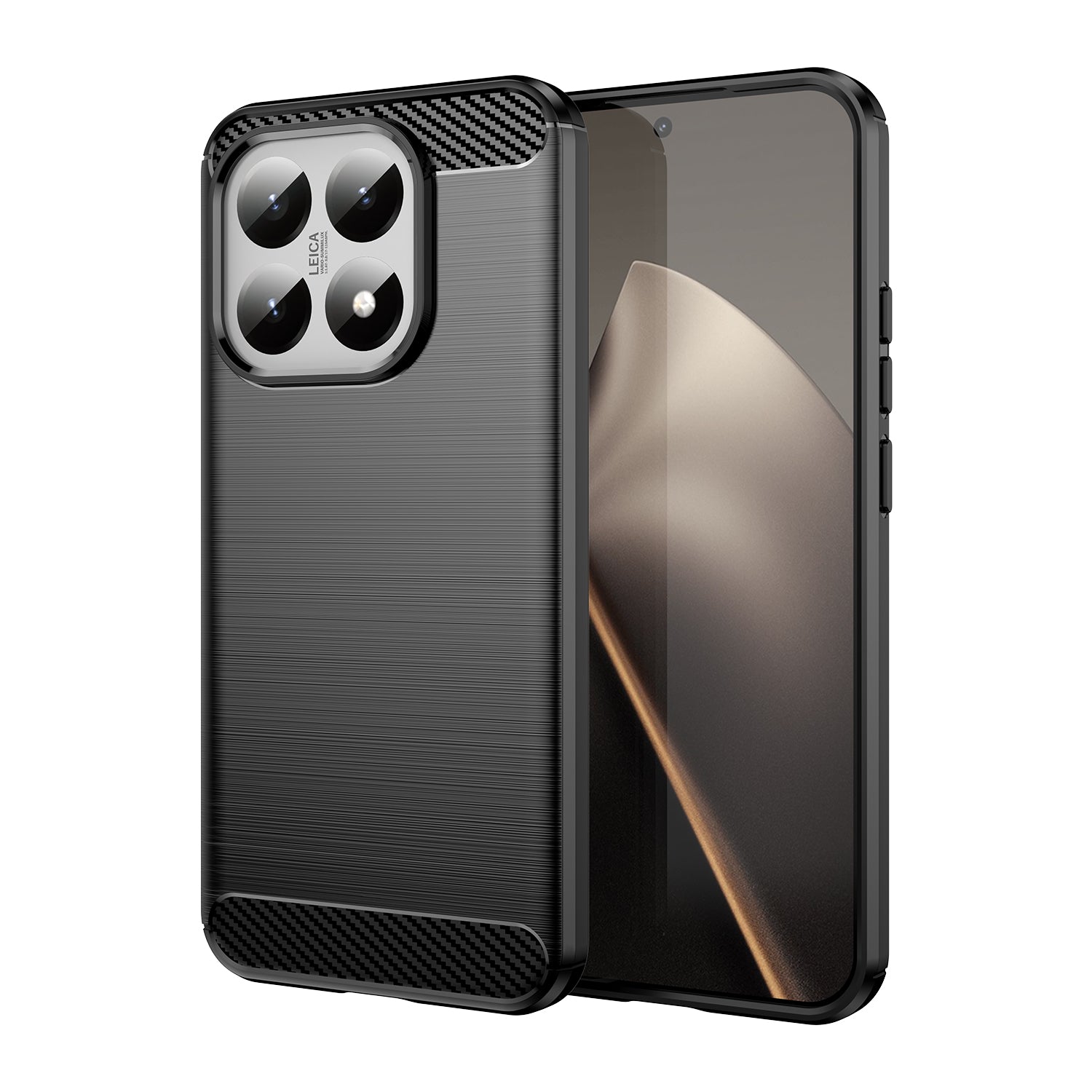 Xiaomi 15T Carbon Fibre TPU Case Slim Shockproof Cover Black