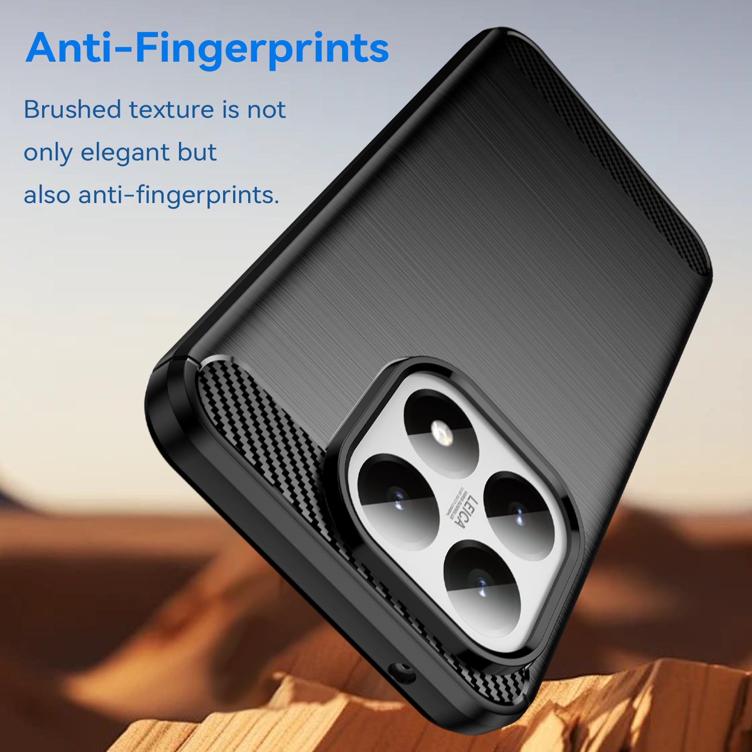 Xiaomi 15T Carbon Fibre TPU Case Slim Shockproof Cover Black