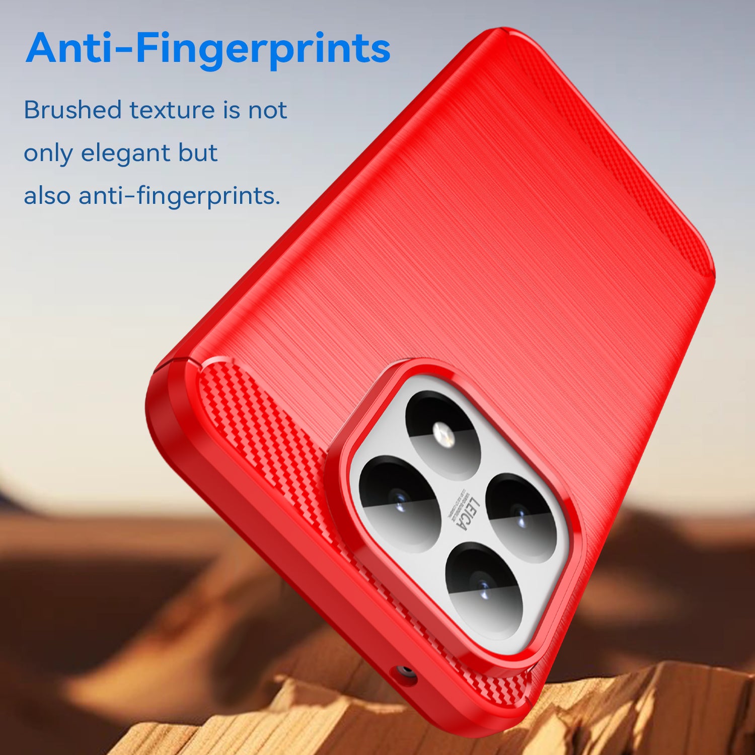 Xiaomi 15T Carbon Fibre TPU Case Slim Shockproof Cover Red