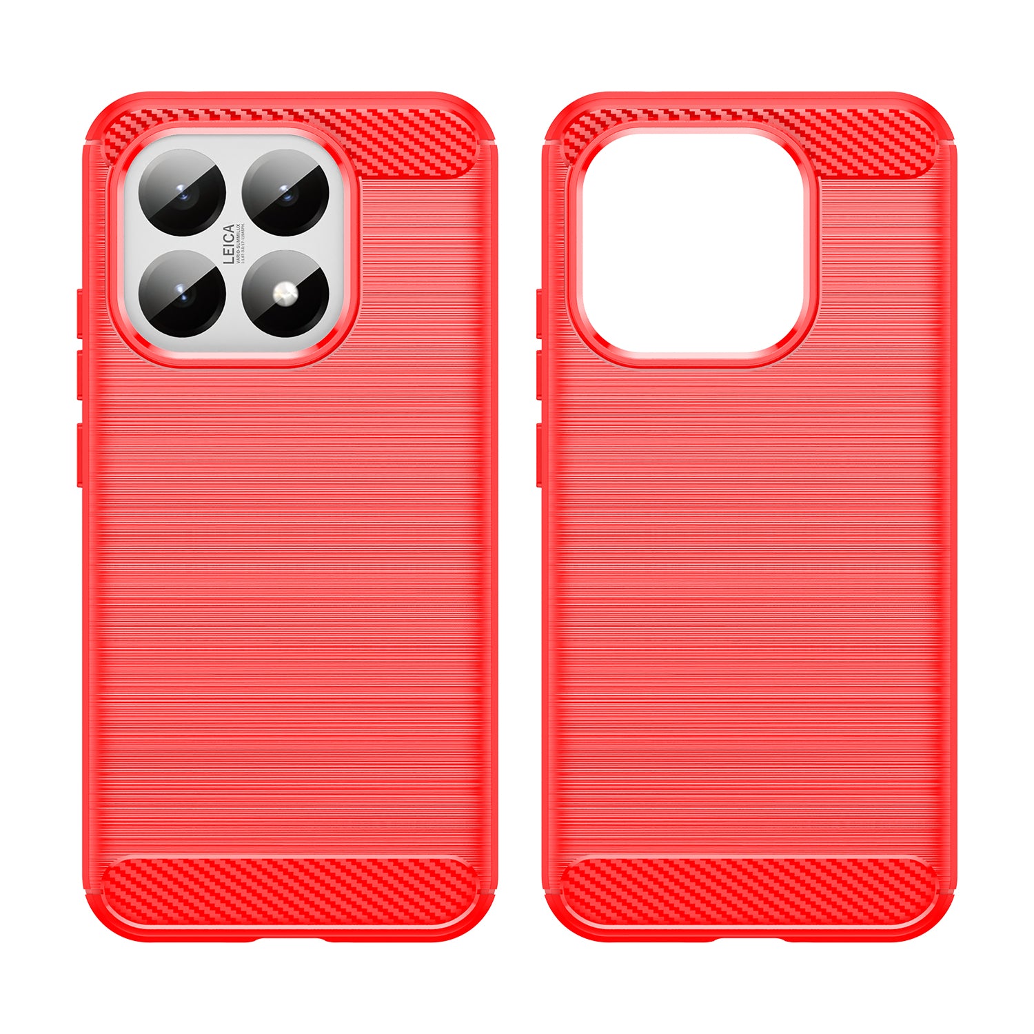 Xiaomi 15T Carbon Fibre TPU Case Slim Shockproof Cover Red