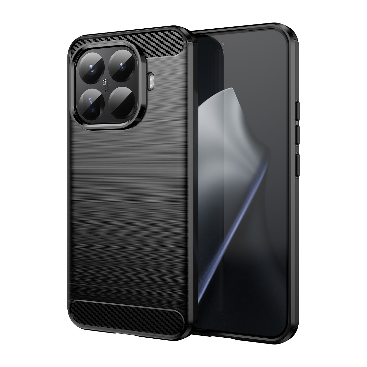 Xiaomi 15T Pro Carbon Fibre TPU Case Slim Shockproof Cover Black