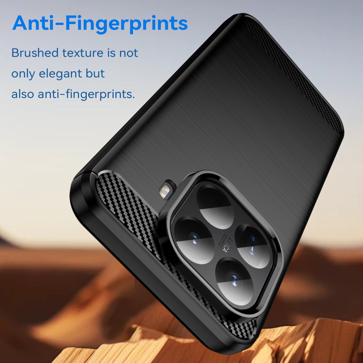Xiaomi 15T Pro Carbon Fibre TPU Case Slim Shockproof Cover Black