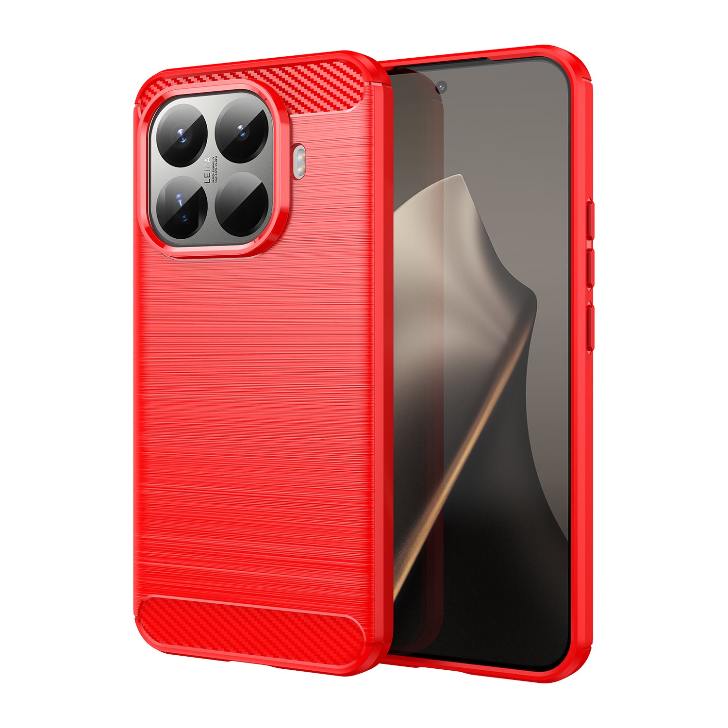 Xiaomi 15T Pro Carbon Fibre TPU Case Slim Shockproof Cover Red