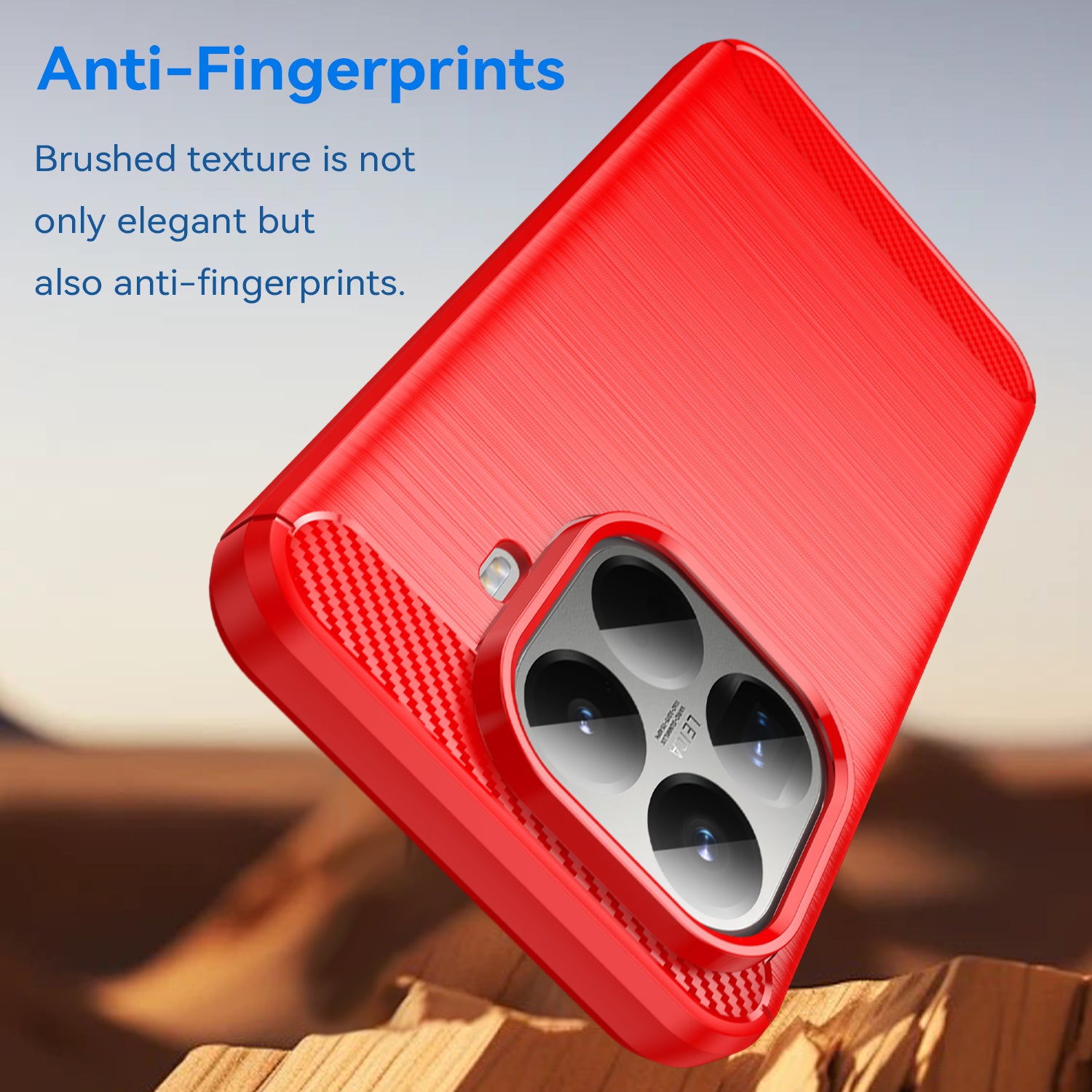 Xiaomi 15T Pro Carbon Fibre TPU Case Slim Shockproof Cover Red