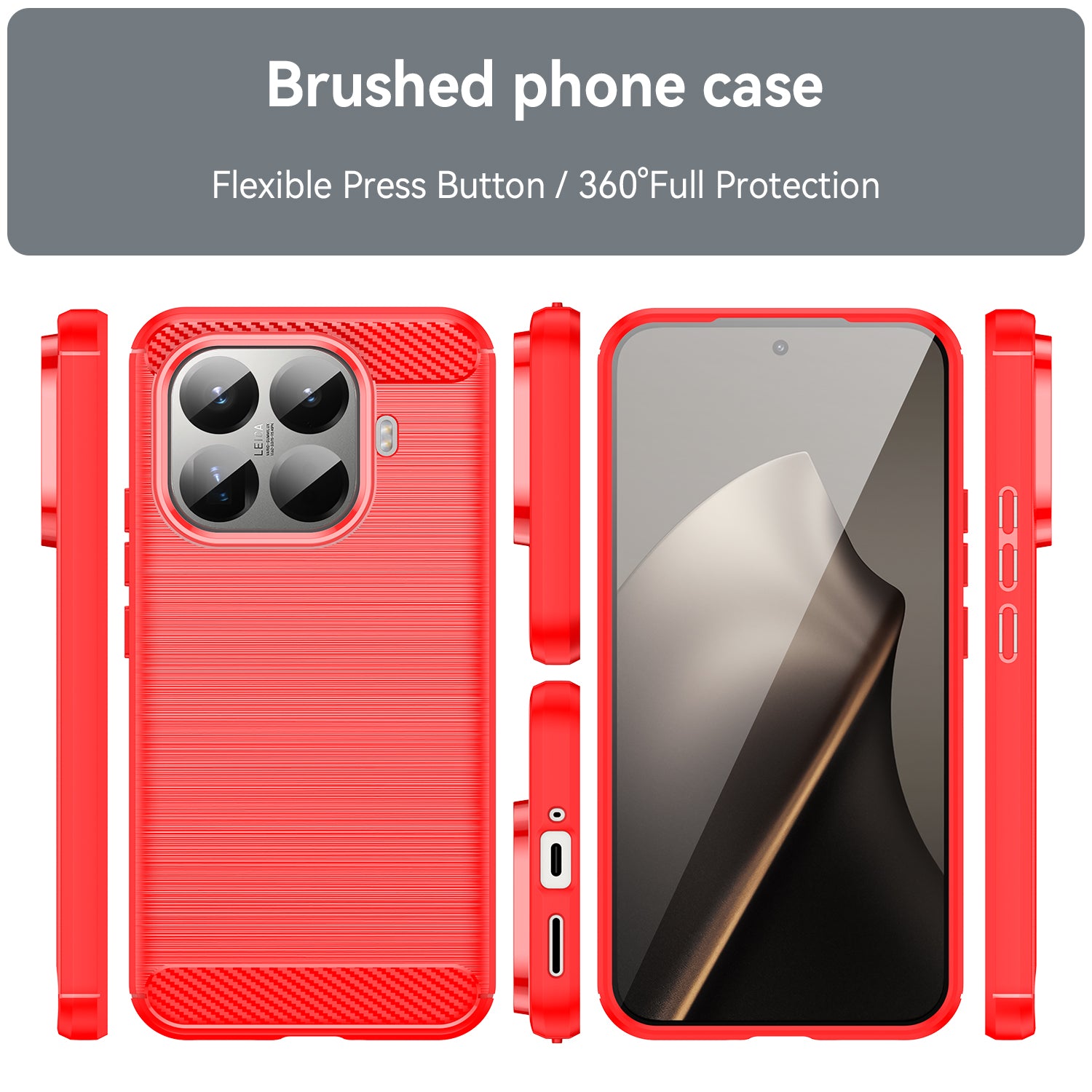 Xiaomi 15T Pro Carbon Fibre TPU Case Slim Shockproof Cover Red