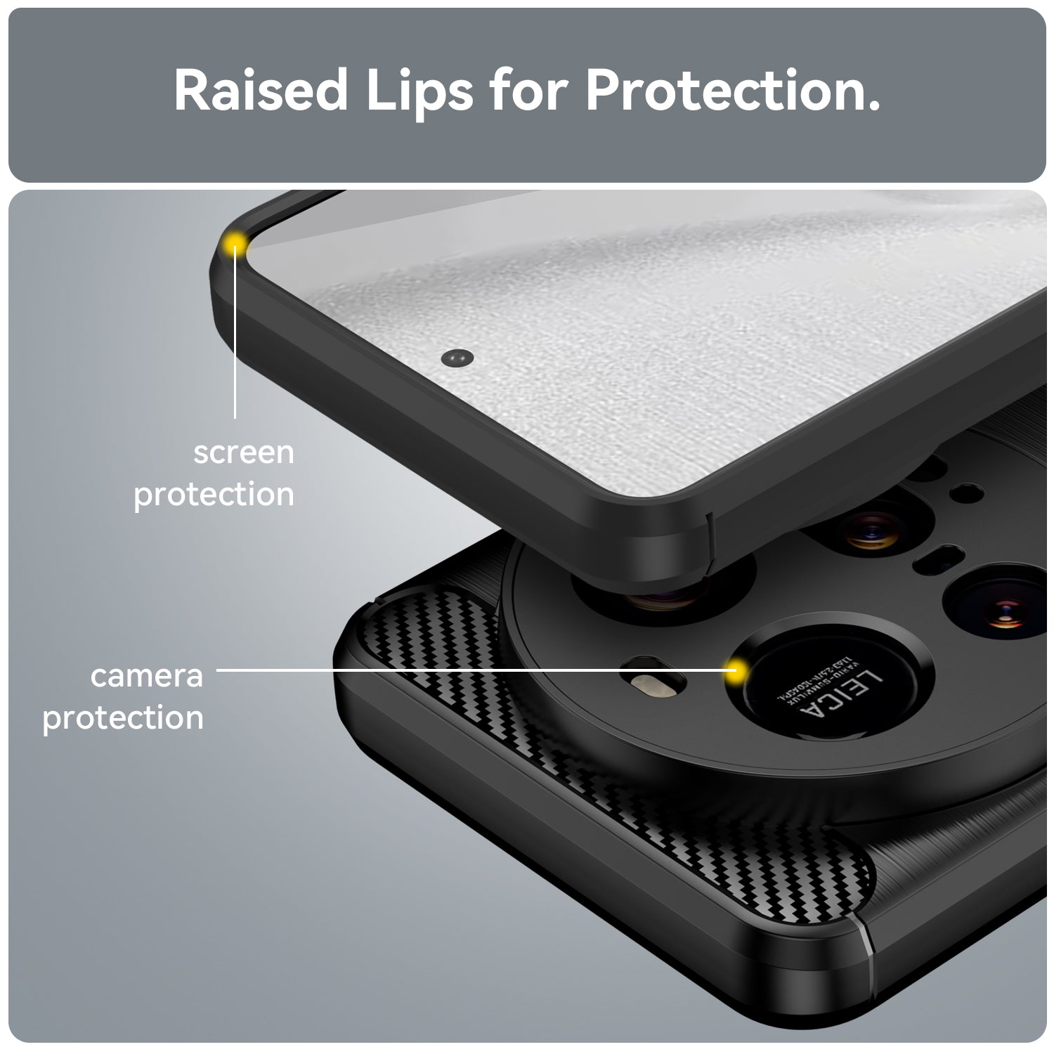 Xiaomi 15 Ultra Carbon Fibre TPU Case Slim Shockproof Cover Black