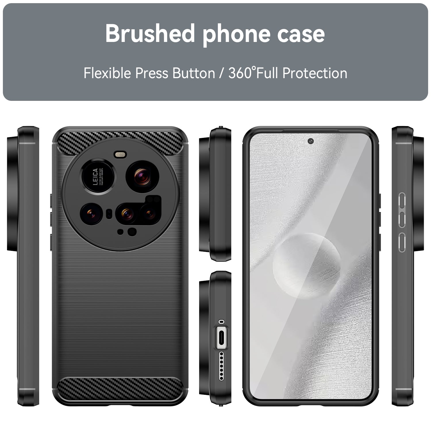 Xiaomi 15 Ultra Carbon Fibre TPU Case Slim Shockproof Cover Black