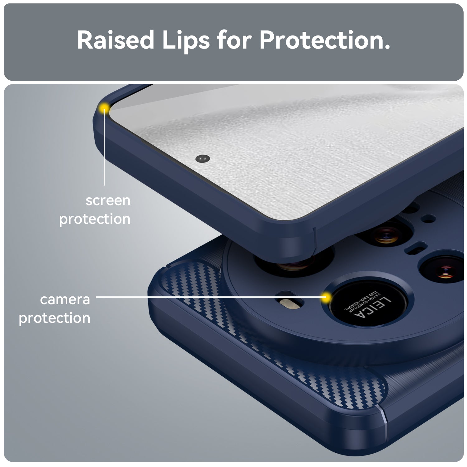Xiaomi 15 Ultra Carbon Fibre TPU Case Slim Shockproof Cover Navy