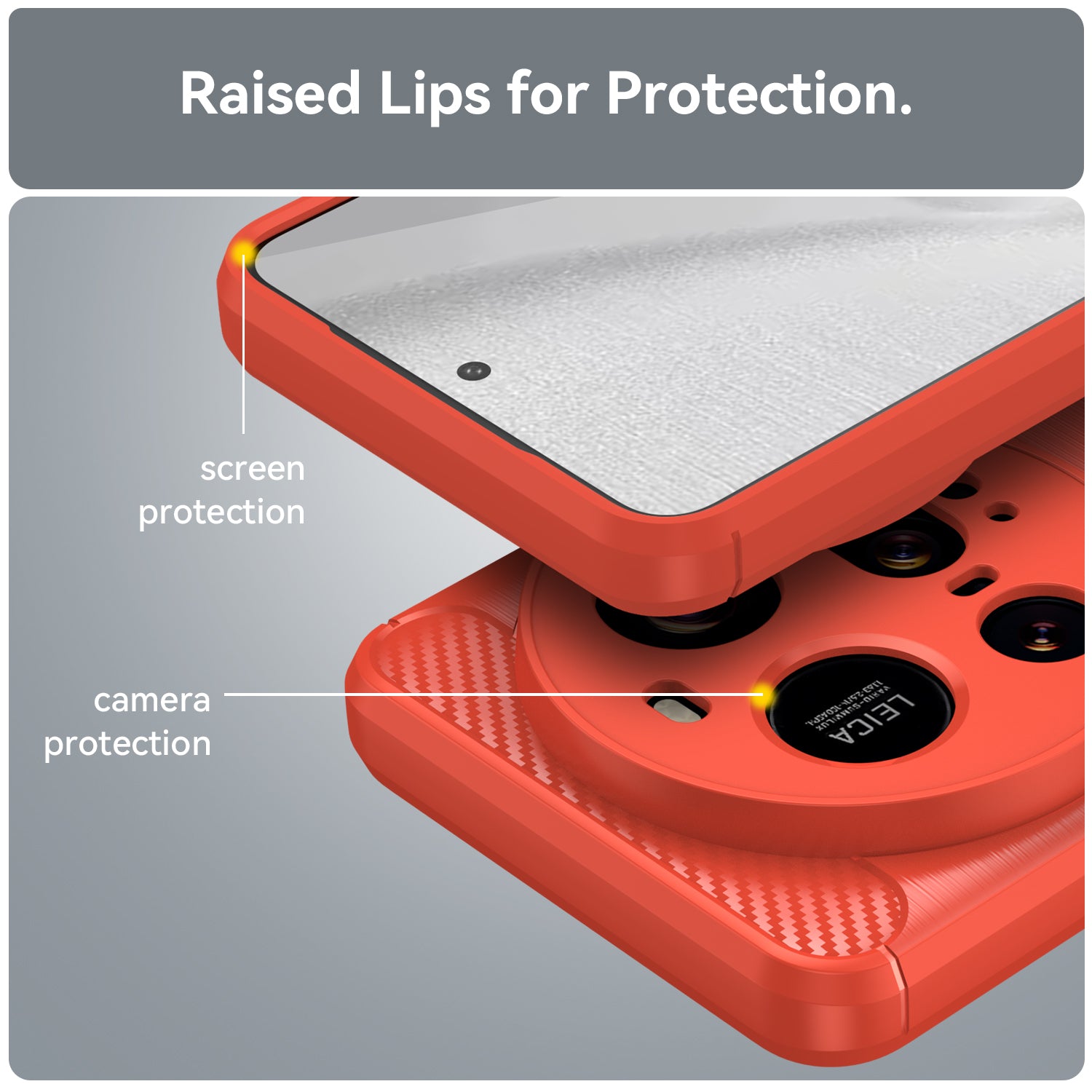 Xiaomi 15 Ultra Carbon Fibre TPU Case Slim Shockproof Cover Red