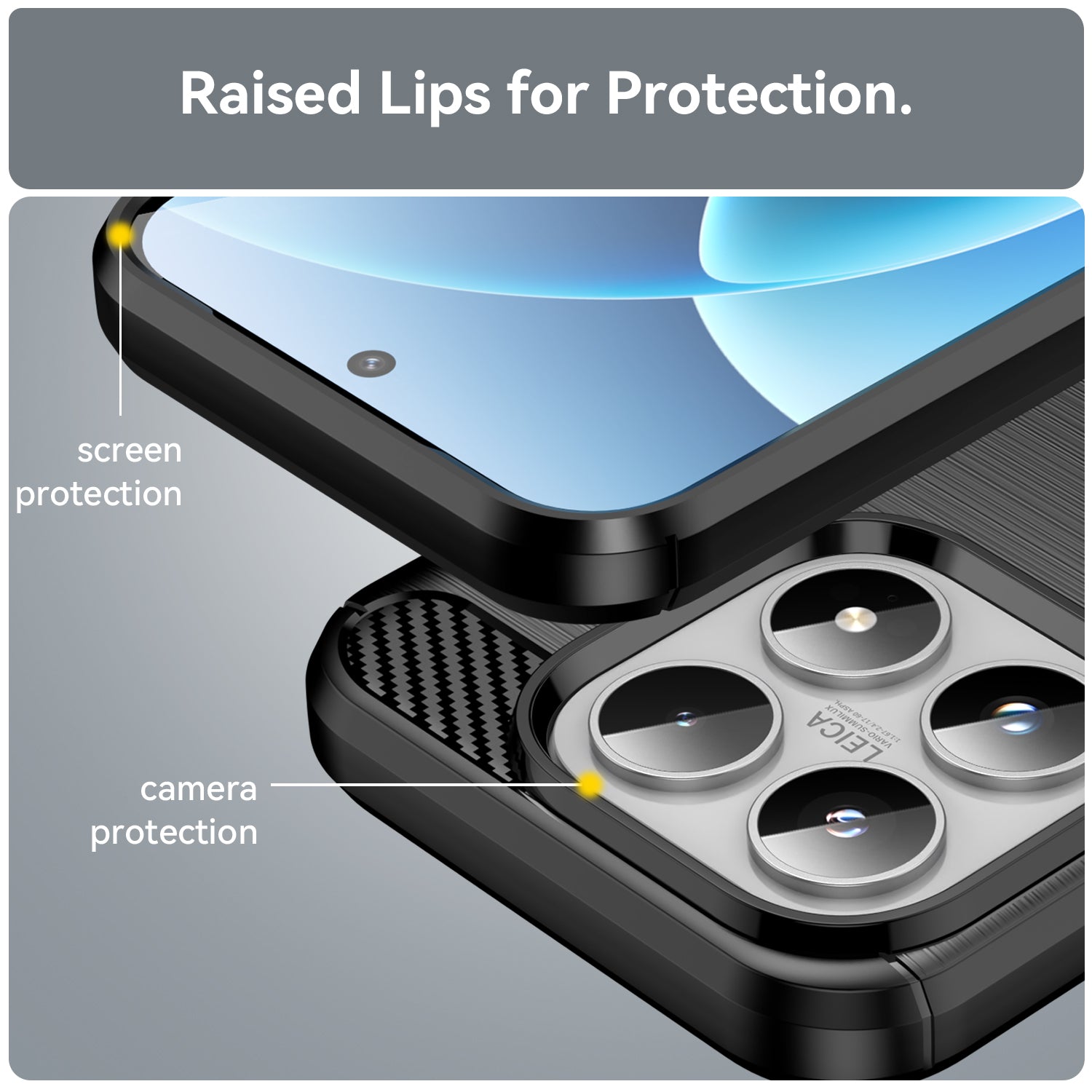 Xiaomi 17 Carbon Fibre TPU Case Slim Shockproof Cover Black
