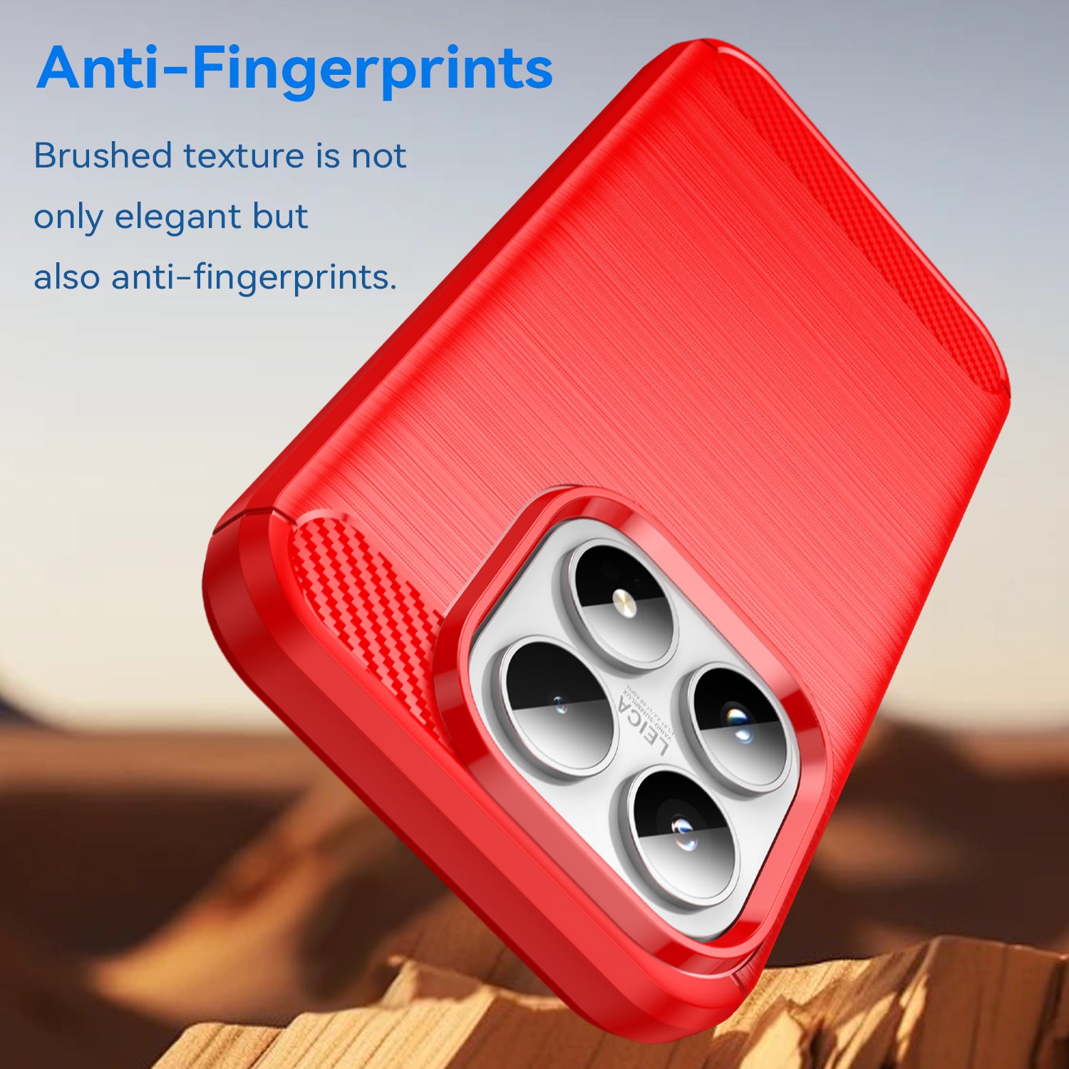 Xiaomi 17 Carbon Fibre TPU Case Slim Shockproof Cover Red