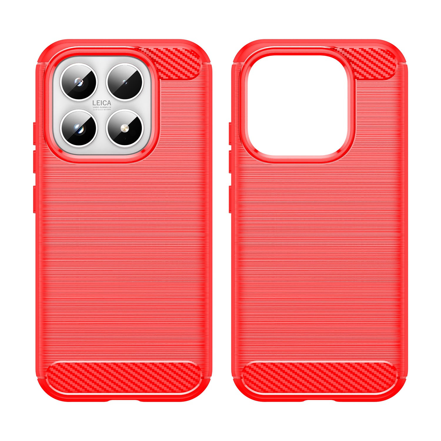 Xiaomi 17 Carbon Fibre TPU Case Slim Shockproof Cover Red