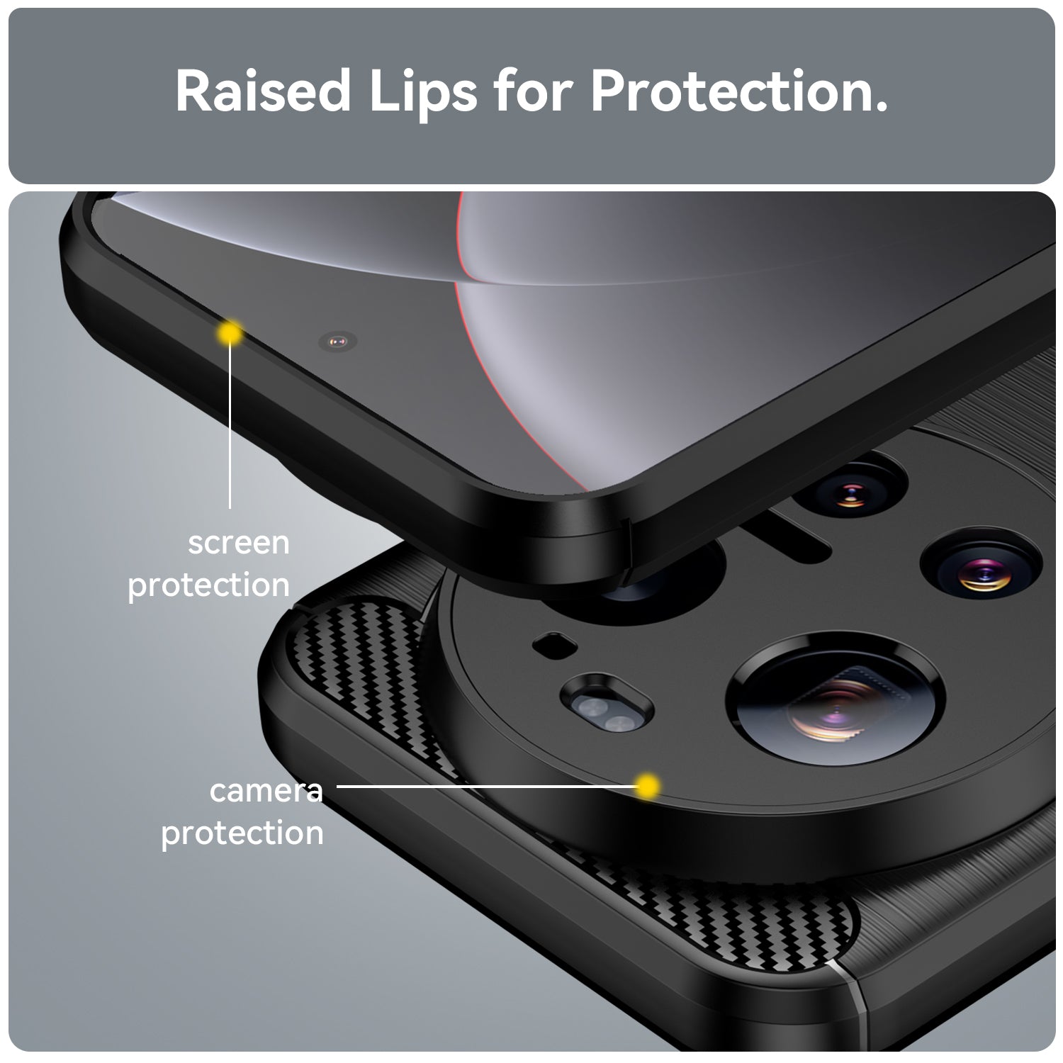Xiaomi 17 Ultra Carbon Fibre TPU Case Slim Shockproof Cover Black