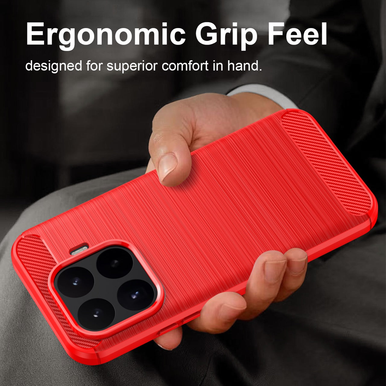 Xiaomi 17T 5G Carbon Fibre TPU Case Slim Shockproof Cover Red