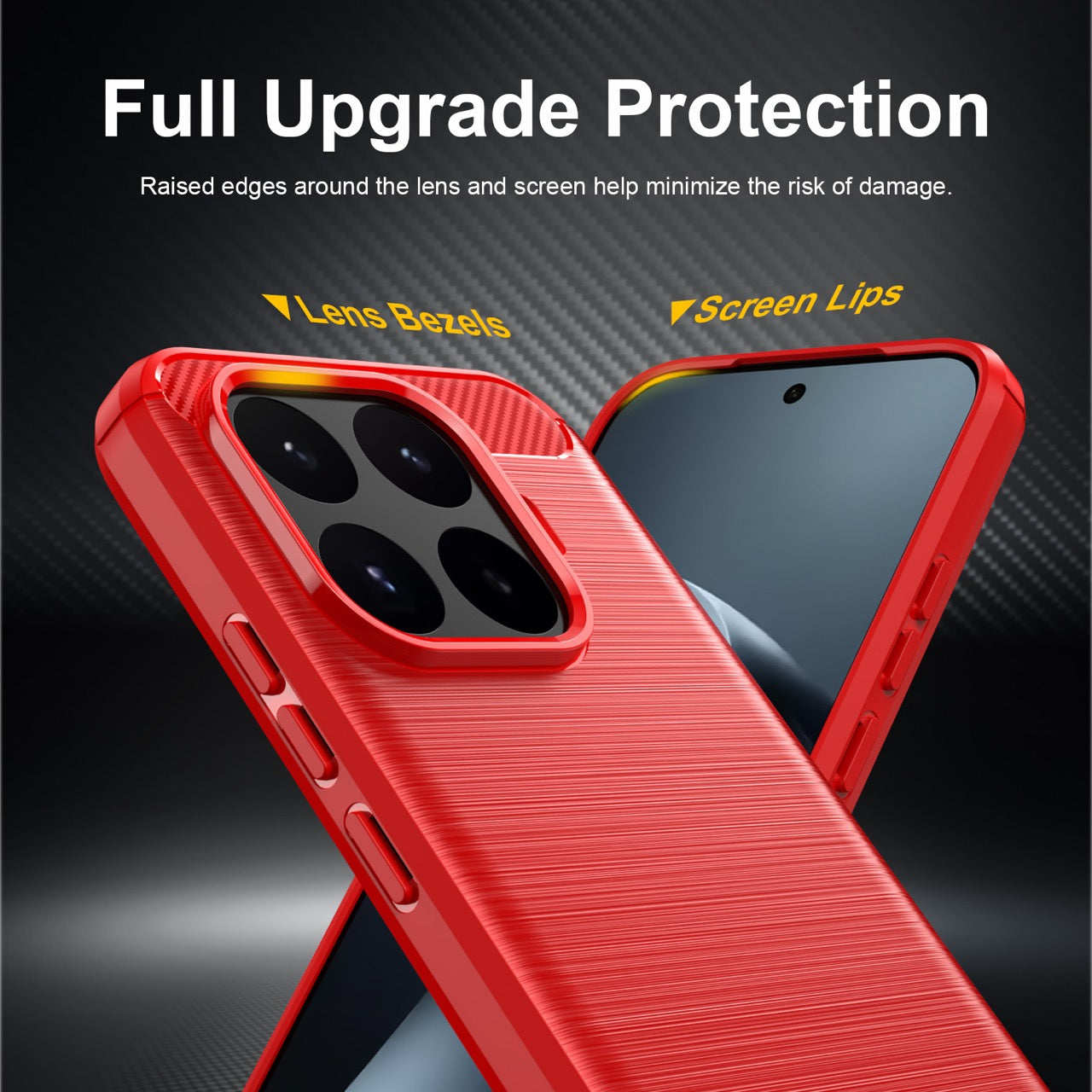 Xiaomi 17T 5G Carbon Fibre TPU Case Slim Shockproof Cover Red