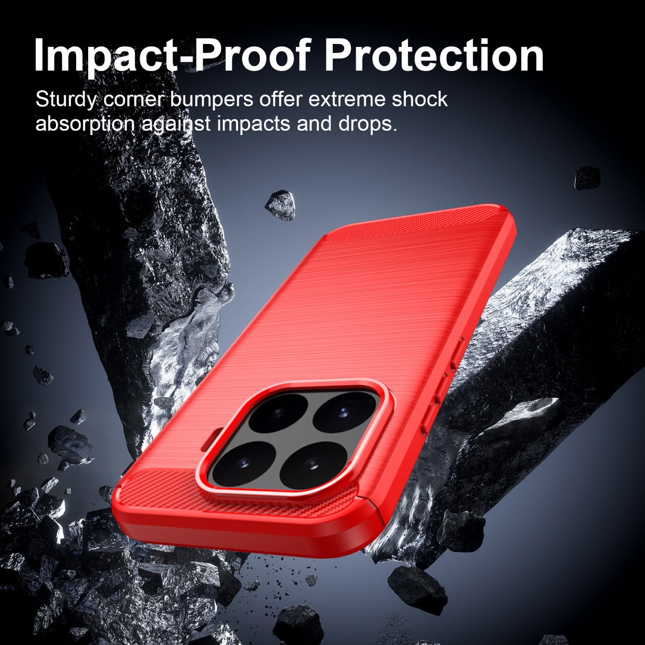 Xiaomi 17T 5G Carbon Fibre TPU Case Slim Shockproof Cover Red