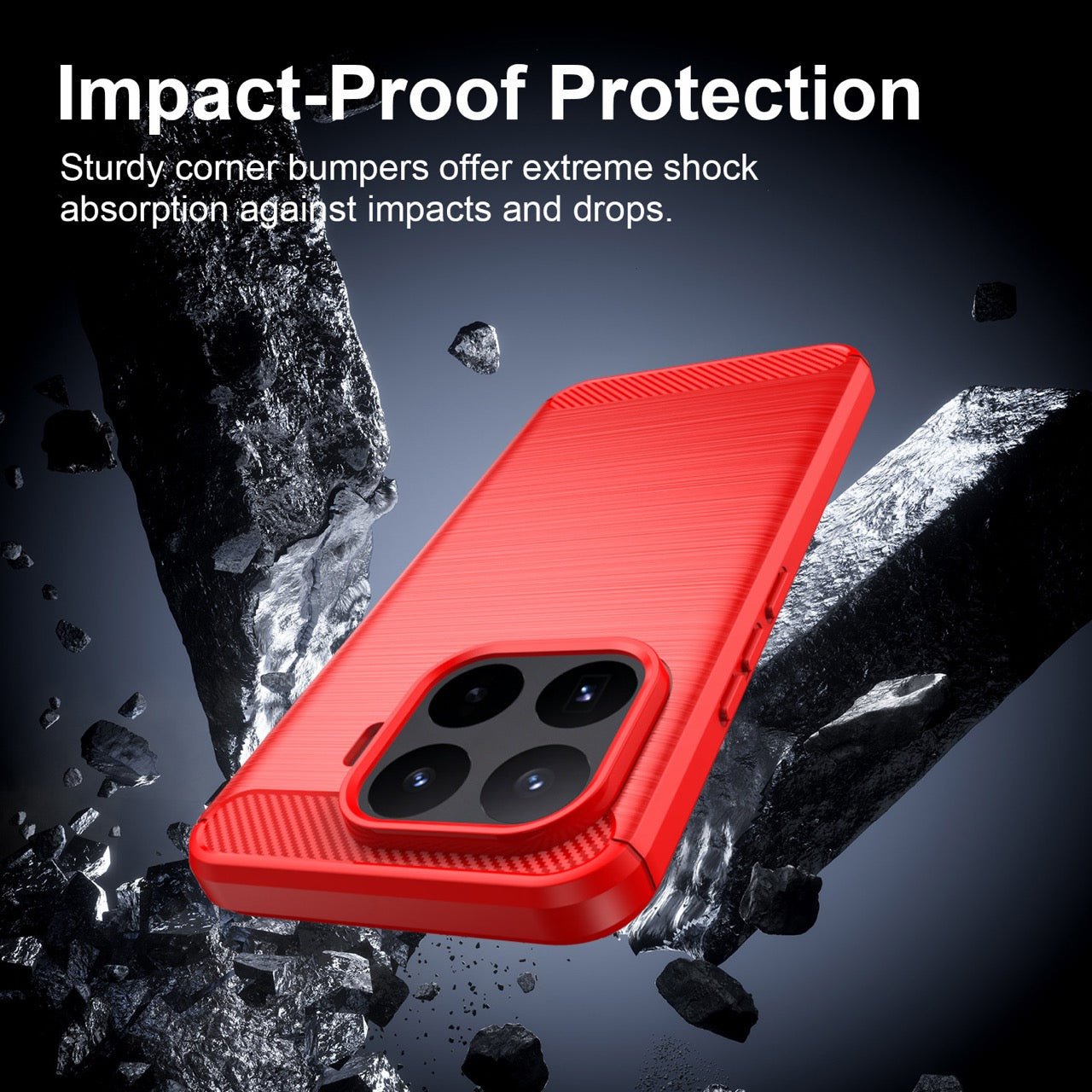 Xiaomi 17T Pro 5G Carbon Fibre TPU Case Slim Shockproof Cover Red