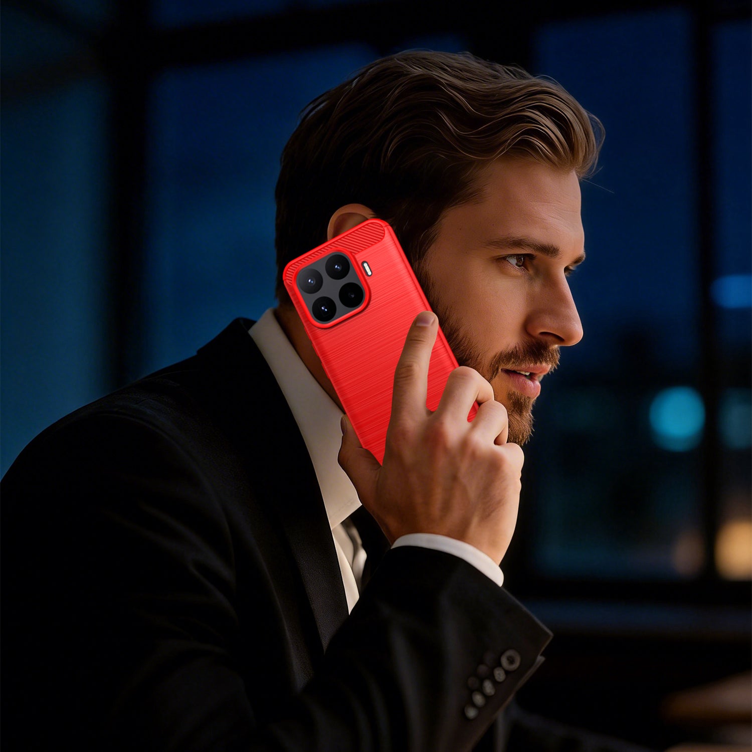 Xiaomi 17T Pro 5G Carbon Fibre TPU Case Slim Shockproof Cover Red