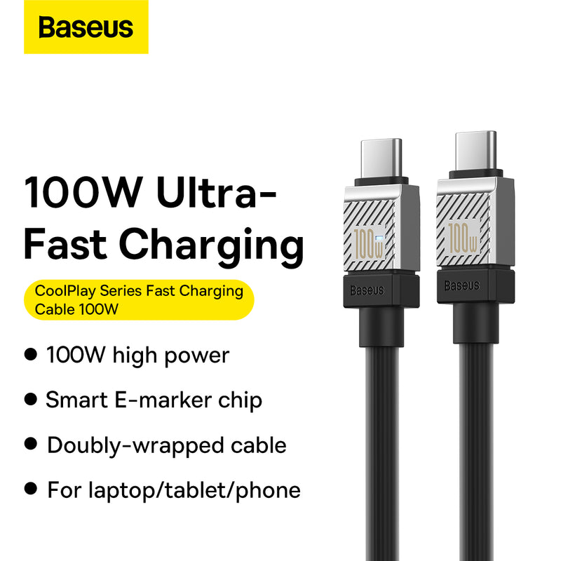 Baseus CoolPlay Series Fast Charging Cable Type-C to Type-C 100W 2m Black