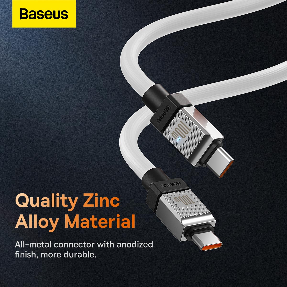 Baseus CoolPlay Series Fast Charging Cable Type-C to Type-C 100W 2m White