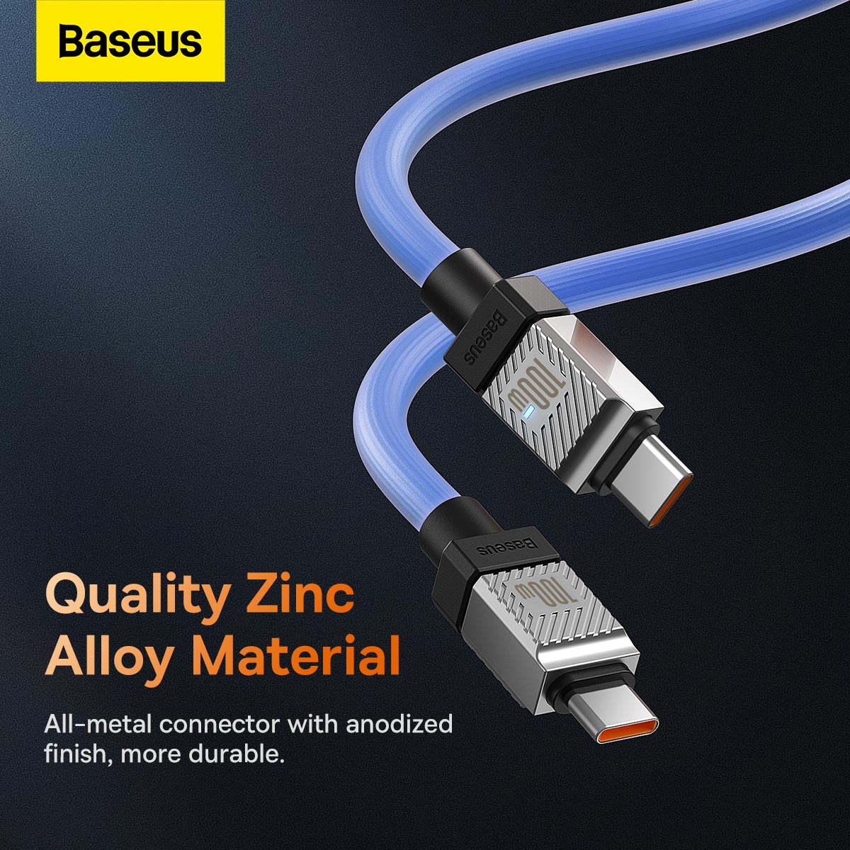 Baseus CoolPlay Series Fast Charging Cable Type-C to Type-C 100W 2m Blue
