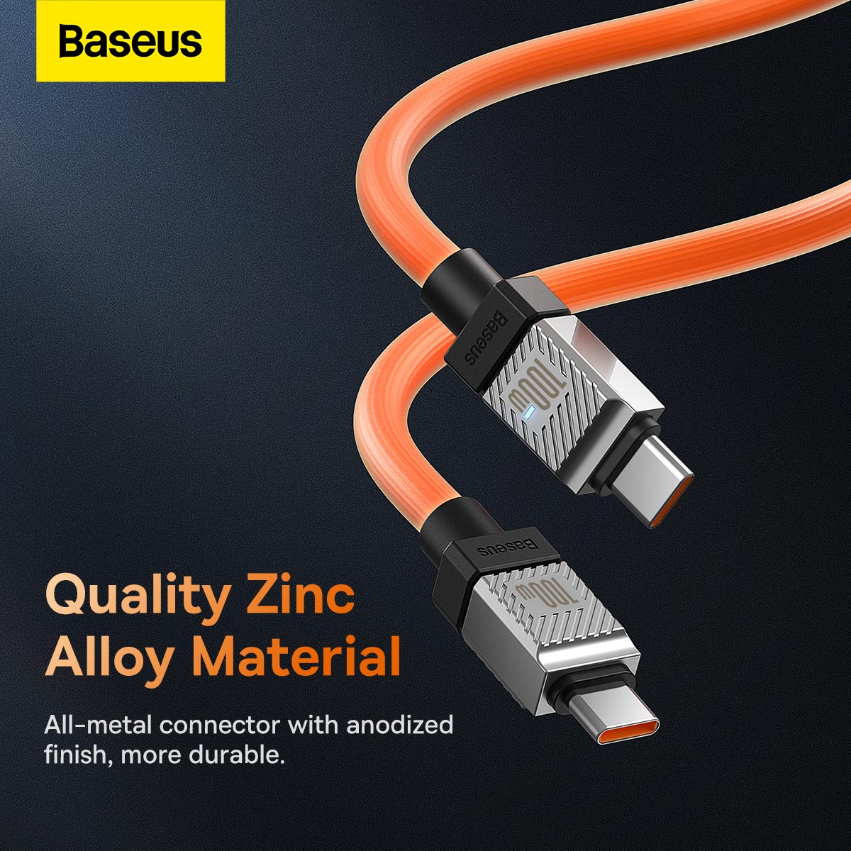 Baseus CoolPlay Series Fast Charging Cable Type-C to Type-C 100W 2m Orange