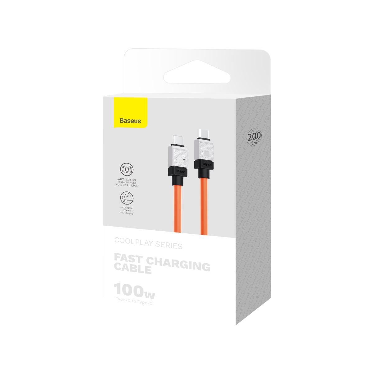 Baseus CoolPlay Series Fast Charging Cable Type-C to Type-C 100W 2m Orange