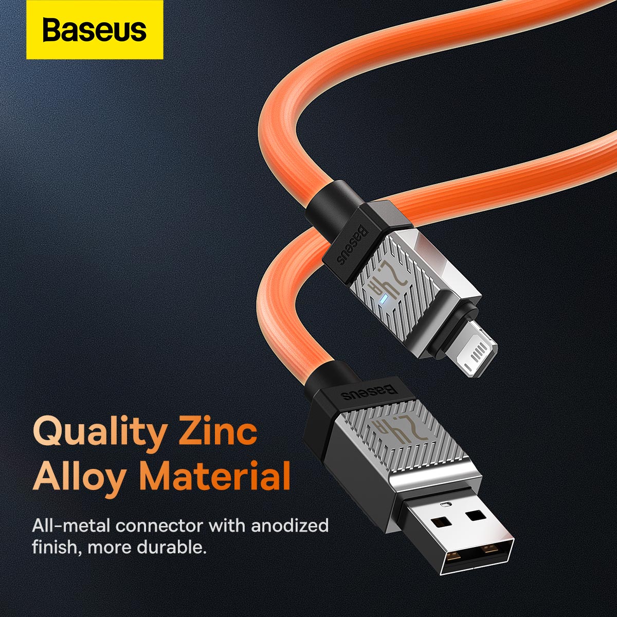 Baseus CoolPlay Series Fast Charging USB-A to iPhone Cable 2.4A 1m Orange