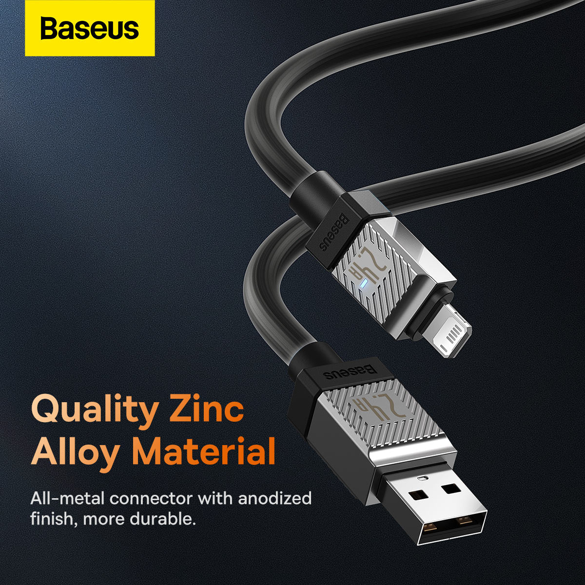 Baseus CoolPlay Series Fast Charging USB-A to iPhone Cable 2.4A 2m Black