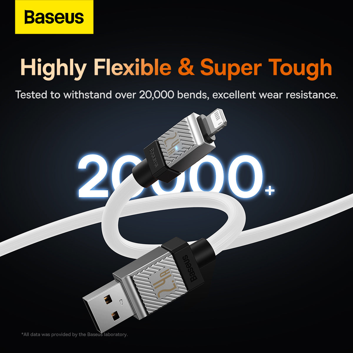 Baseus CoolPlay Series Fast Charging USB-A to iPhone Cable 2.4A 2m White