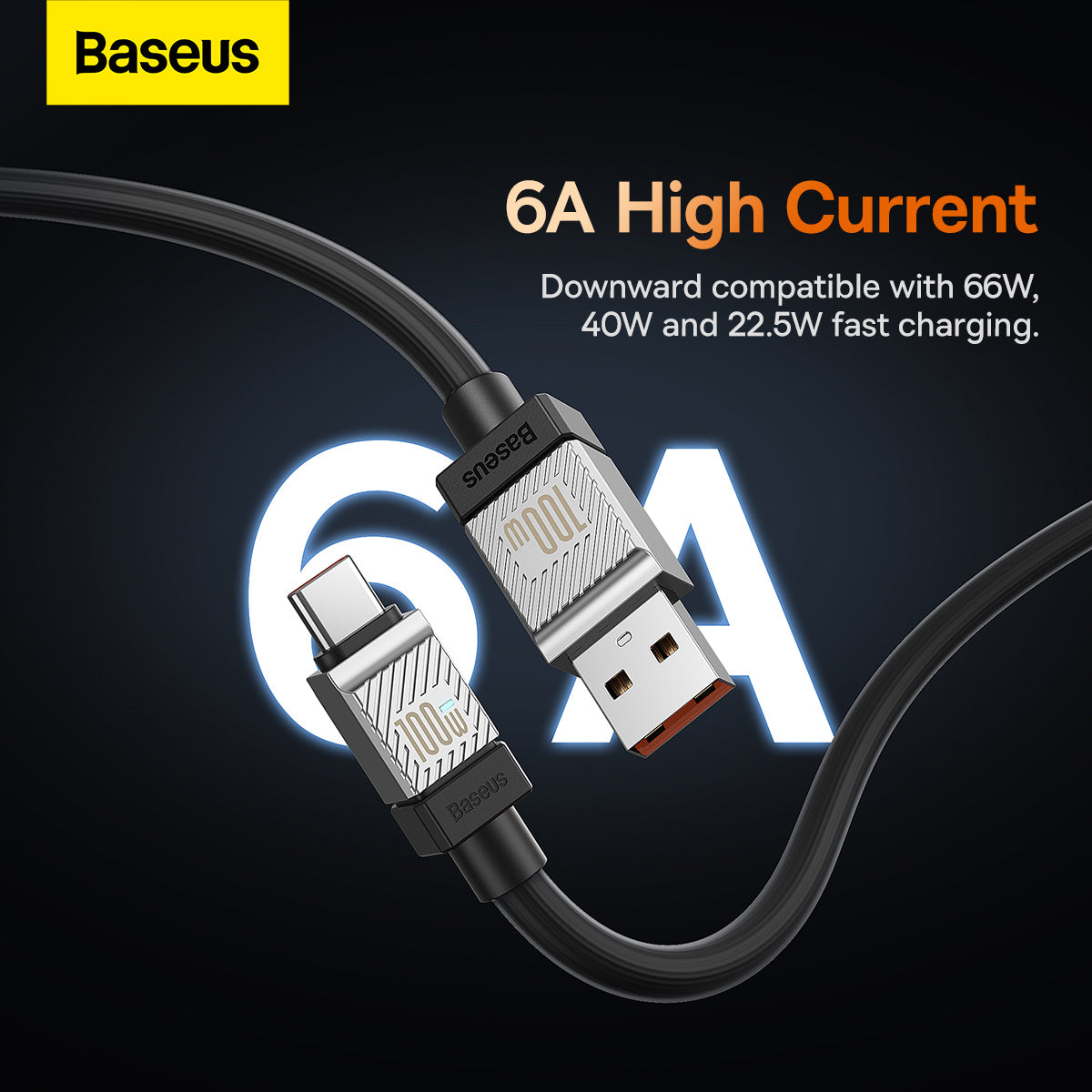 Baseus CoolPlay Series Fast Charging USB Type-A to Type-C Cable 100W 1m Black