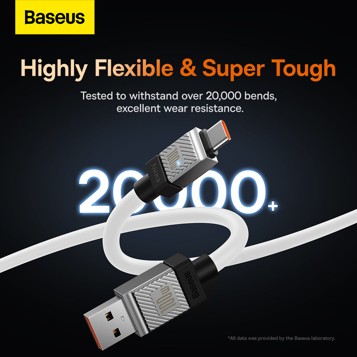 Baseus CoolPlay Series Fast Charging USB Type-A to Type-C Cable 100W 1m White