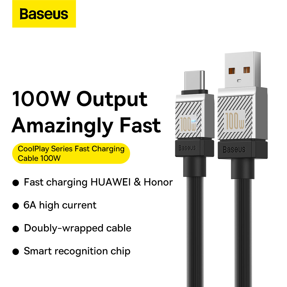 Baseus CoolPlay Series Fast Charging USB Type-A to Type-C Cable 2m 100W Black