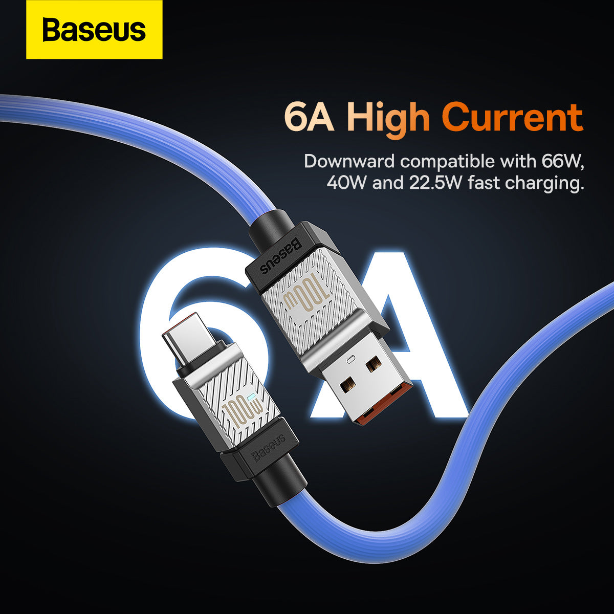 Baseus CoolPlay Series Fast Charging USB Type-A to Type-C Cable 2m 100W Blue