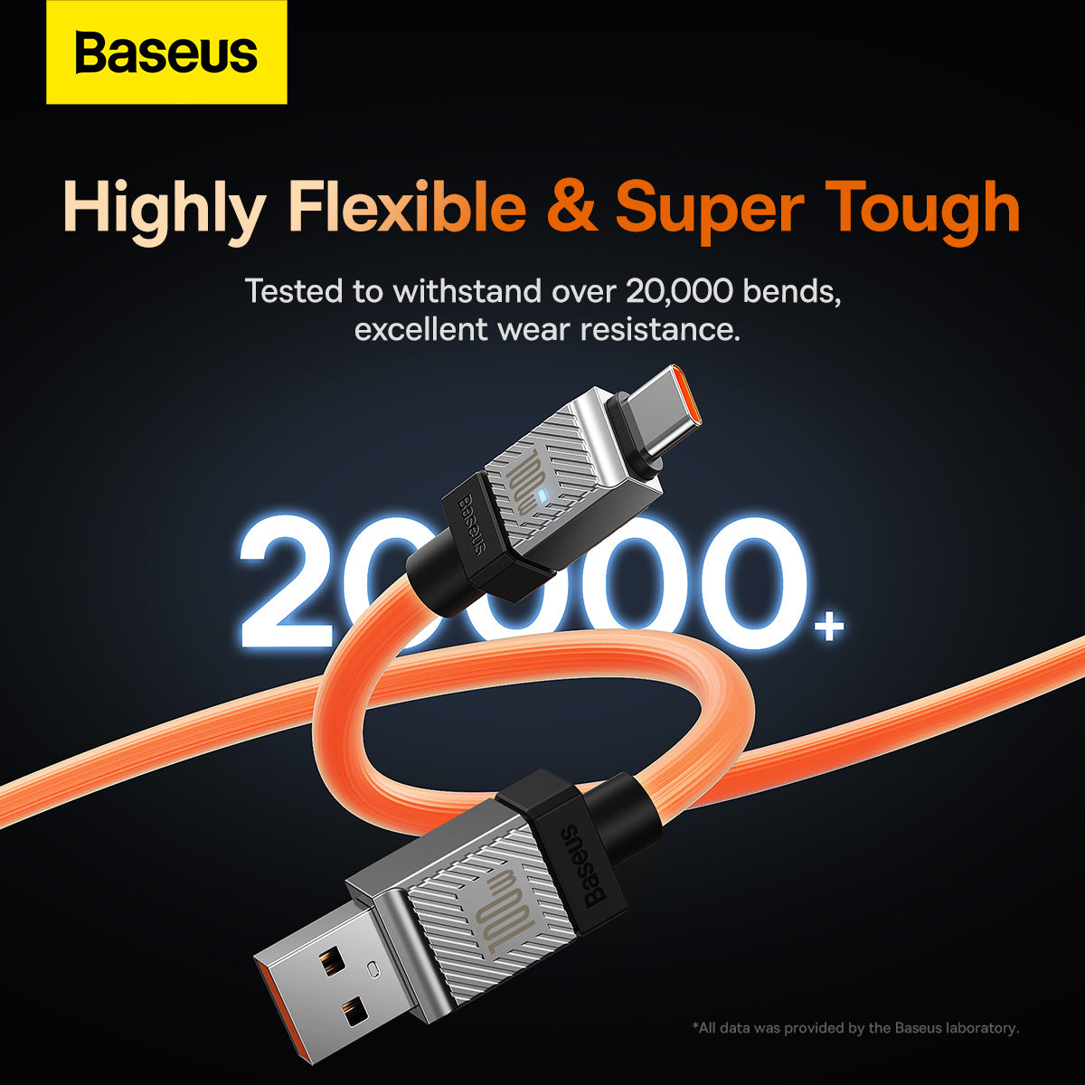 Baseus CoolPlay Series Fast Charging USB Type-A to Type-C Cable 2m 100W Orange