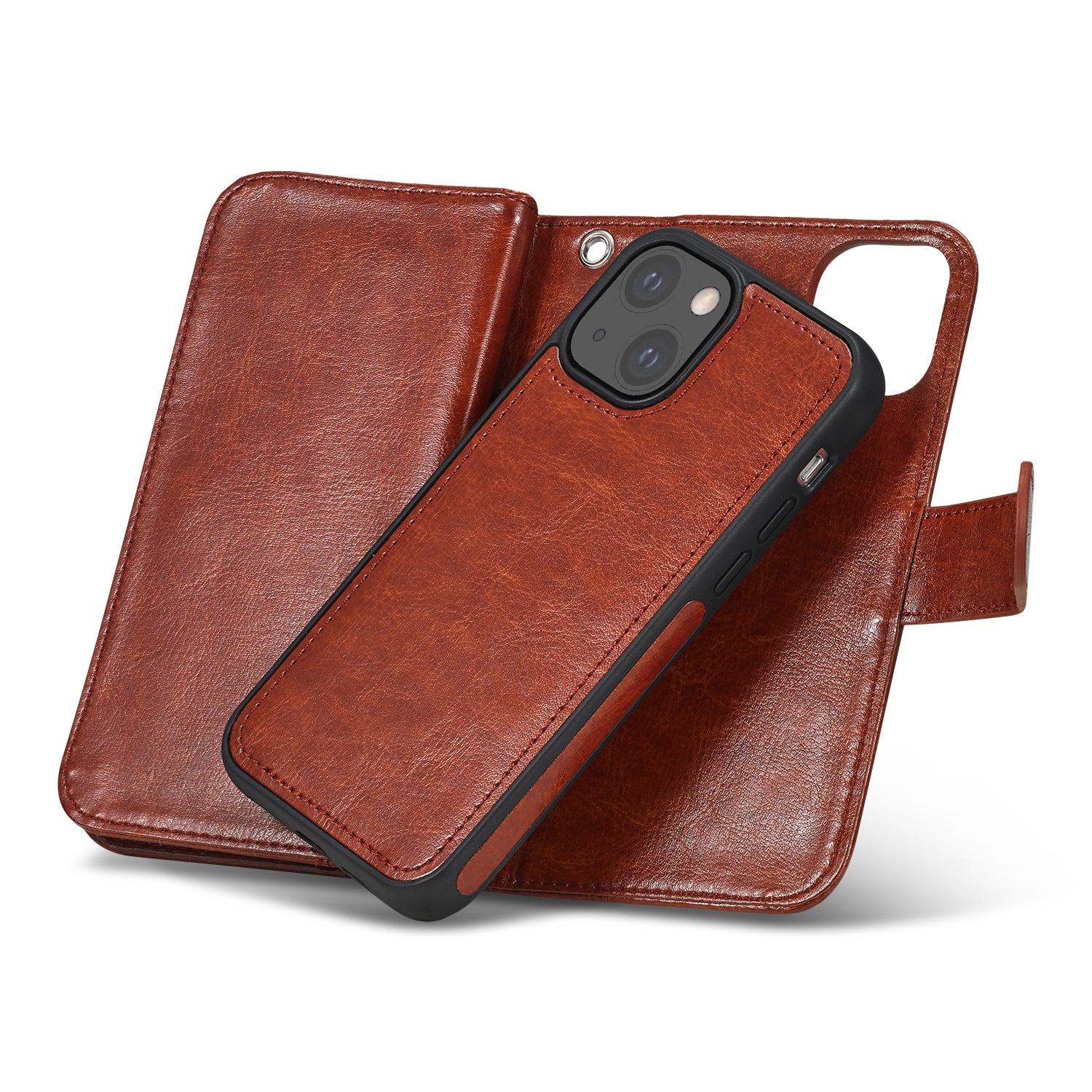 iPhone 13 Mini Case Double Wallet (Brown)