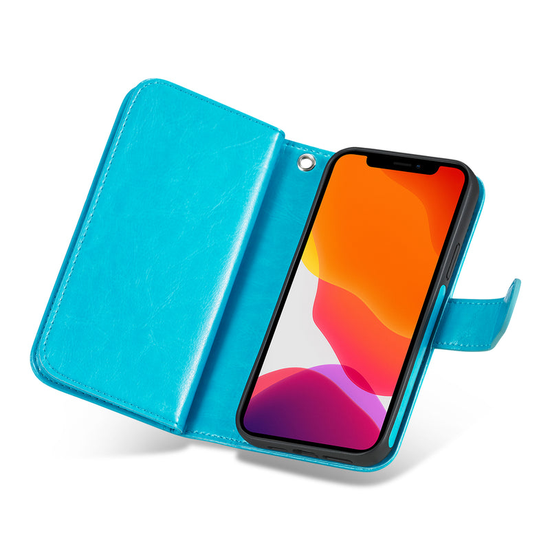 iPhone 13 Pro Max Case Double Wallet (Blue)